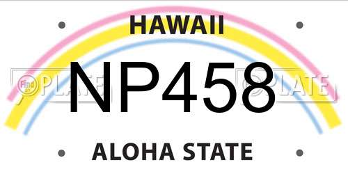 NP458 Hawaii License Plate