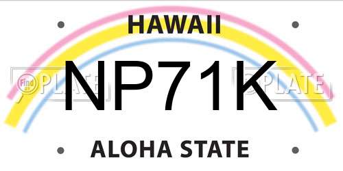 NP71K Hawaii License Plate