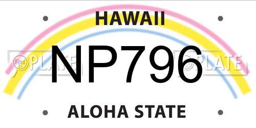 NP796 Hawaii License Plate