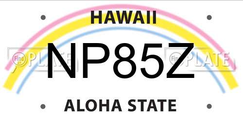 NP85Z Hawaii License Plate