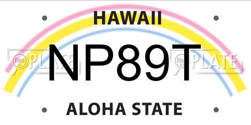 NP89T Hawaii License Plate