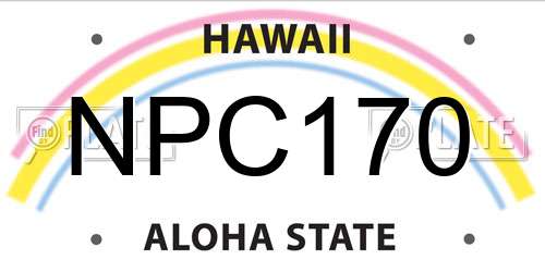 NPC170 Hawaii License Plate