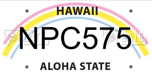 NPC575 Hawaii License Plate
