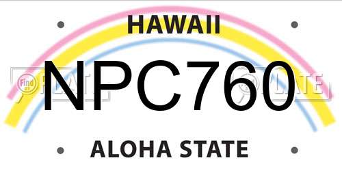 NPC760 Hawaii License Plate