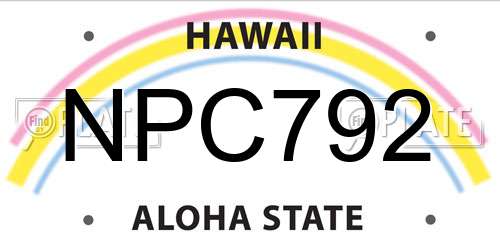 NPC792 Hawaii License Plate