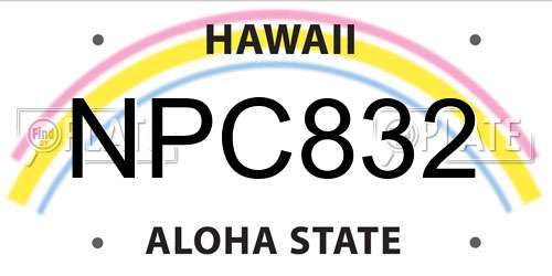 NPC832 Hawaii License Plate