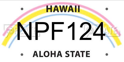 NPF124 Hawaii License Plate