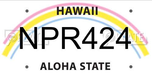 NPR424 Hawaii License Plate