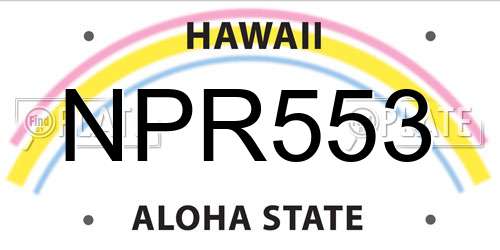 NPR553 Hawaii License Plate