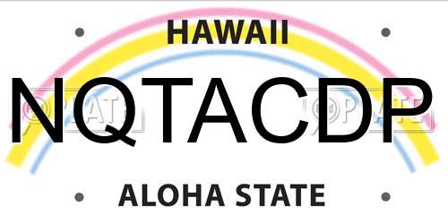 NQTACDP Hawaii License Plate