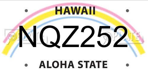 NQZ252 Hawaii License Plate