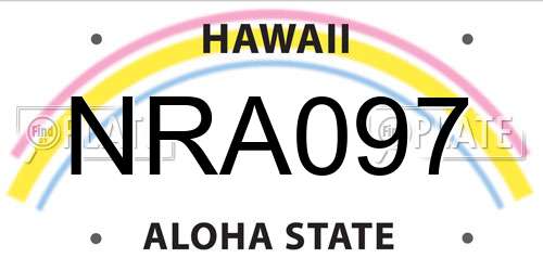 NRA097 Hawaii License Plate