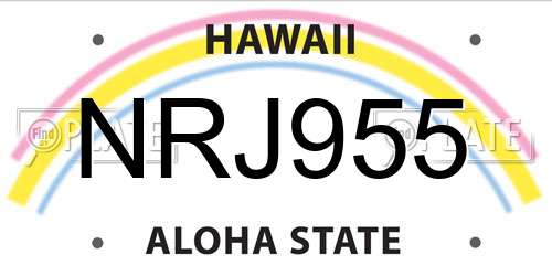 NRJ955 Hawaii License Plate