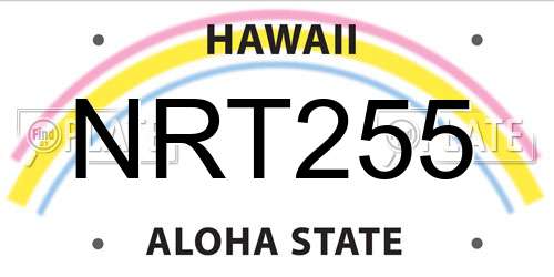 NRT255 Hawaii License Plate