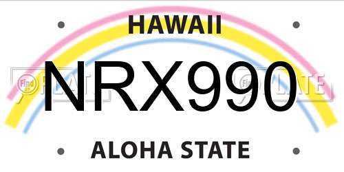 NRX990 Hawaii License Plate