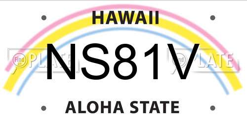 NS81V Hawaii License Plate