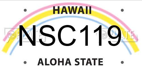 NSC119 Hawaii License Plate