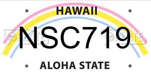 NSC719 Hawaii License Plate