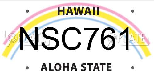NSC761 Hawaii License Plate