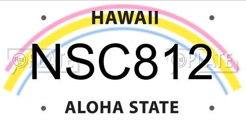 NSC812 Hawaii License Plate