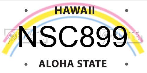 NSC899 Hawaii License Plate