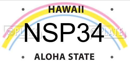 NSP34 Hawaii License Plate