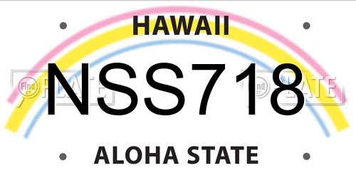 NSS718 Hawaii License Plate