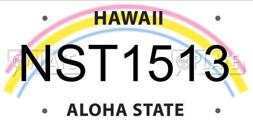 NST1513 Hawaii License Plate
