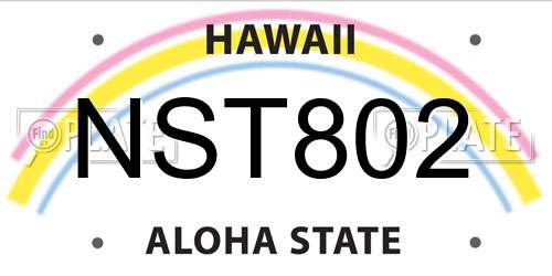 NST802 Hawaii License Plate
