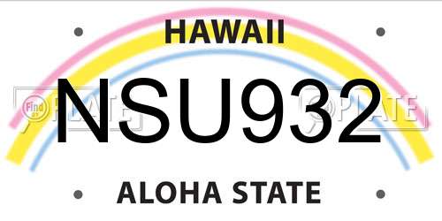NSU932 Hawaii License Plate