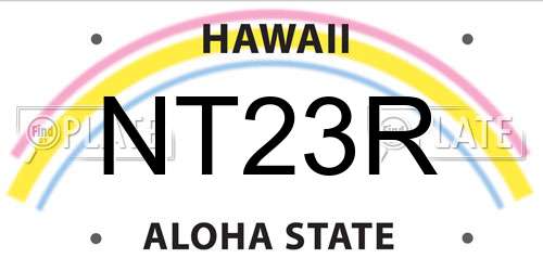 NT23R Hawaii License Plate