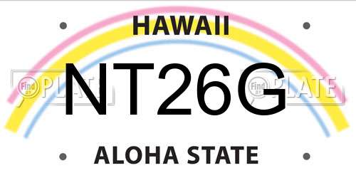 NT26G Hawaii License Plate