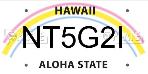 NT5G2I Hawaii License Plate