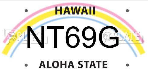 NT69G Hawaii License Plate
