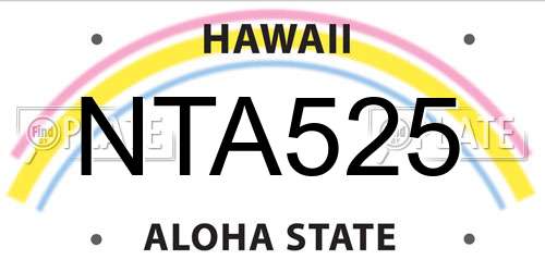 NTA525 Hawaii License Plate