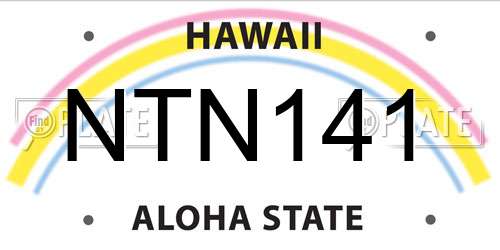 NTN141 Hawaii License Plate