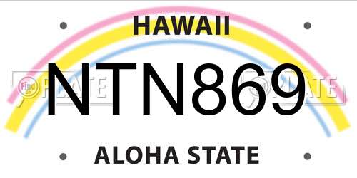 NTN869 Hawaii License Plate