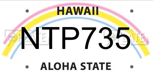NTP735 Hawaii License Plate