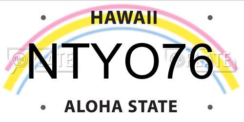 NTYO76 Hawaii License Plate