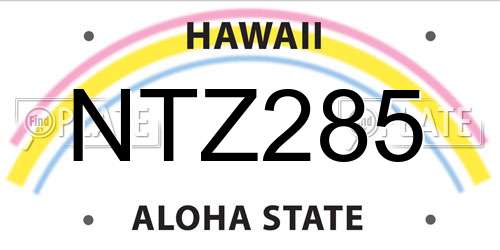 NTZ285 Hawaii License Plate