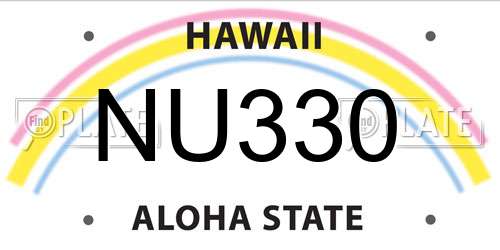 NU330 Hawaii License Plate