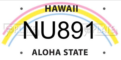 NU891 Hawaii License Plate
