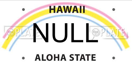 NULL Hawaii License Plate