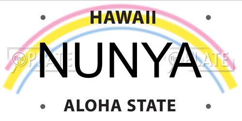 NUNYA Hawaii License Plate