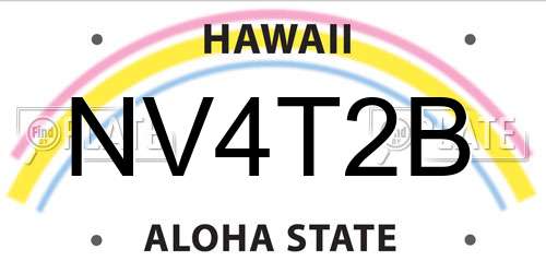 NV4T2B Hawaii License Plate