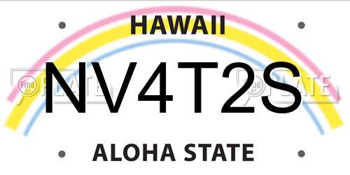 NV4T2S Hawaii License Plate
