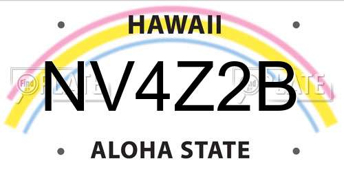 NV4Z2B Hawaii License Plate