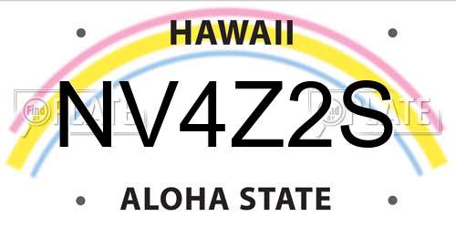 NV4Z2S Hawaii License Plate