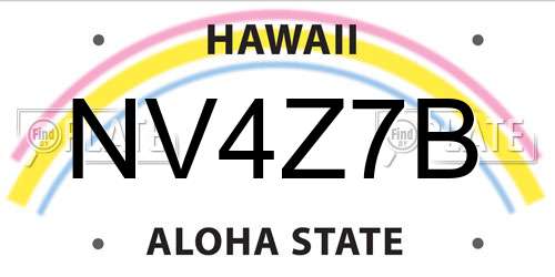 NV4Z7B Hawaii License Plate