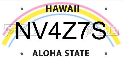 NV4Z7S Hawaii License Plate
